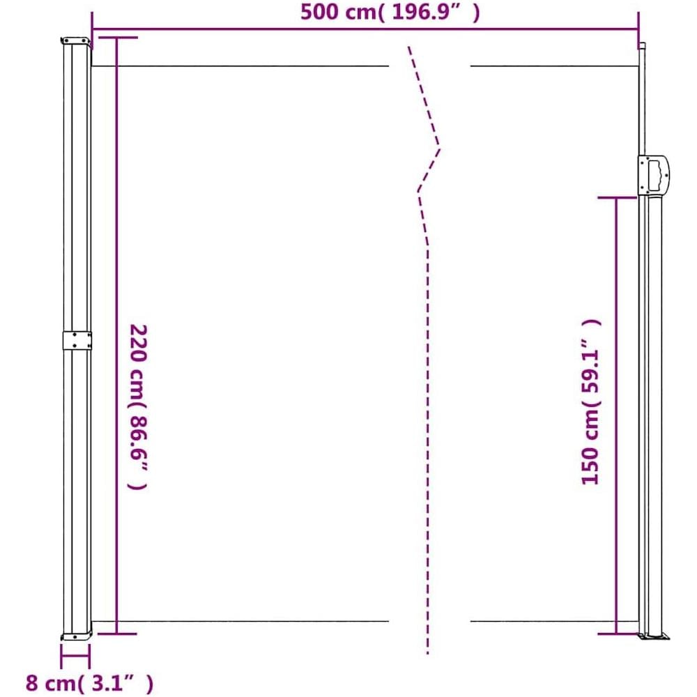 Tenda da Sole Laterale Retrattile Crema 220x500 cm - Foto 10