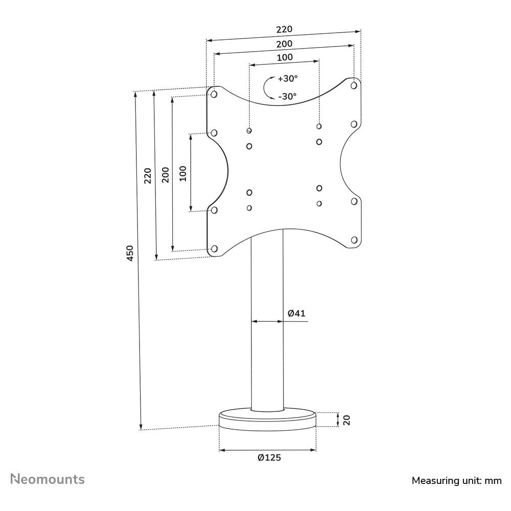 DS42-430BL12 Supporto da tavolo per TV 23-43"- a fissaggio - girevole - Foto 17