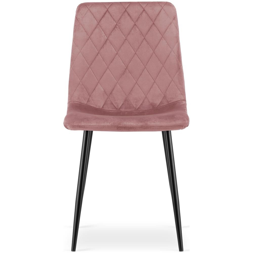 Sedia TURIN - Velluto rosa con gambe nere x 1 - Foto 2