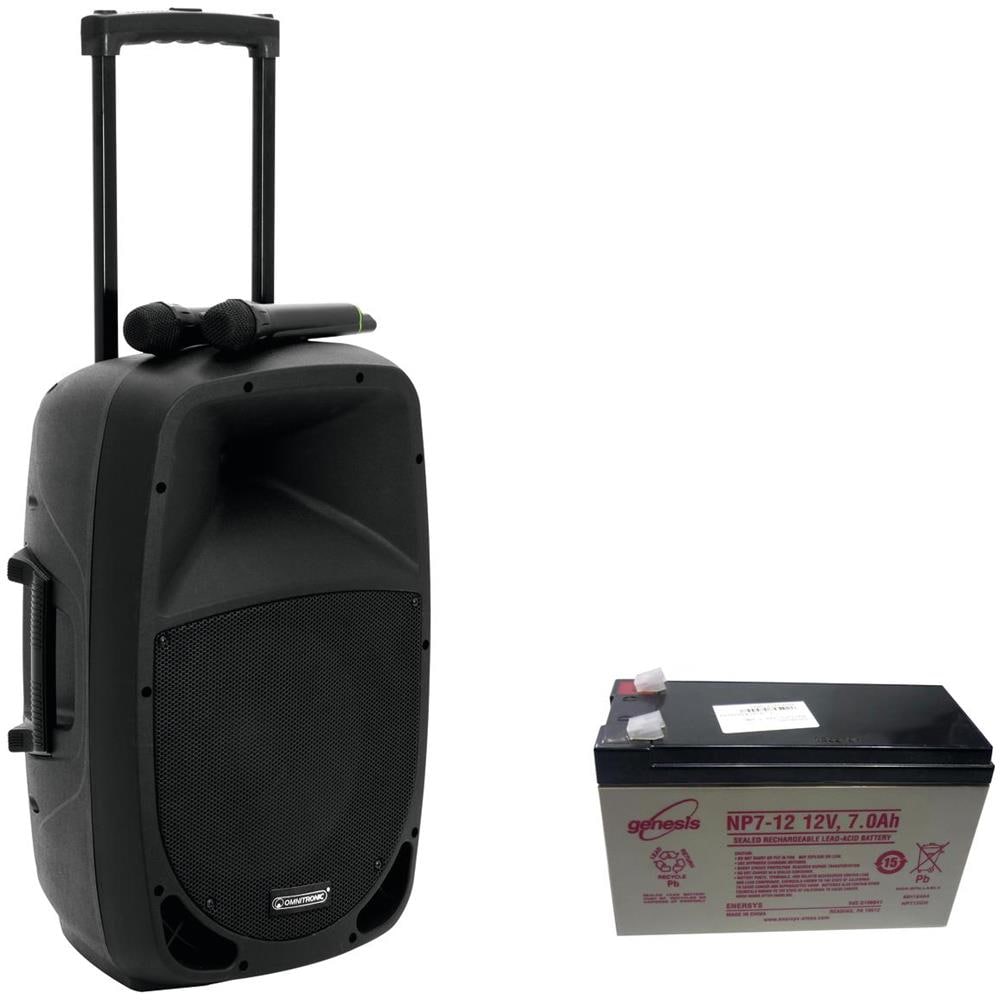 Set MES-12BT2 Sistema PA Portatile Potenza 90 W Bluetooth Nero + Batteria 7000 mAh - Foto 1
