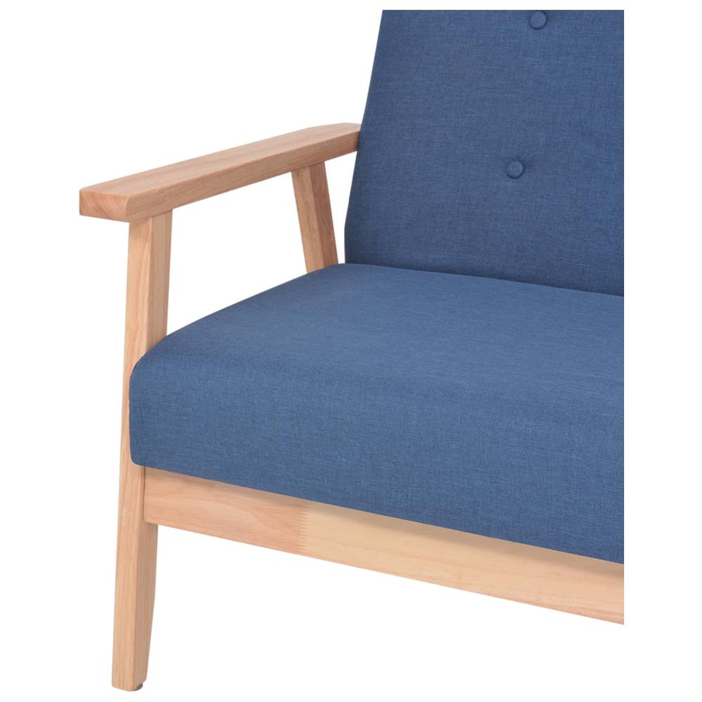 Set Di Divani 3 Pz In Tessuto Blu - Foto 2