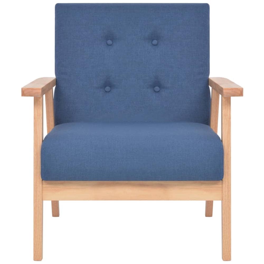 Set Di Divani 3 Pz In Tessuto Blu - Foto 9