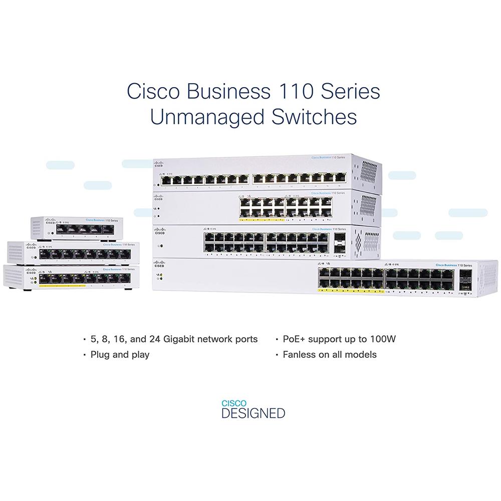 Business 110 Series Unmanaged Switch 16-port Ge (cbs110-16t) - Foto 5