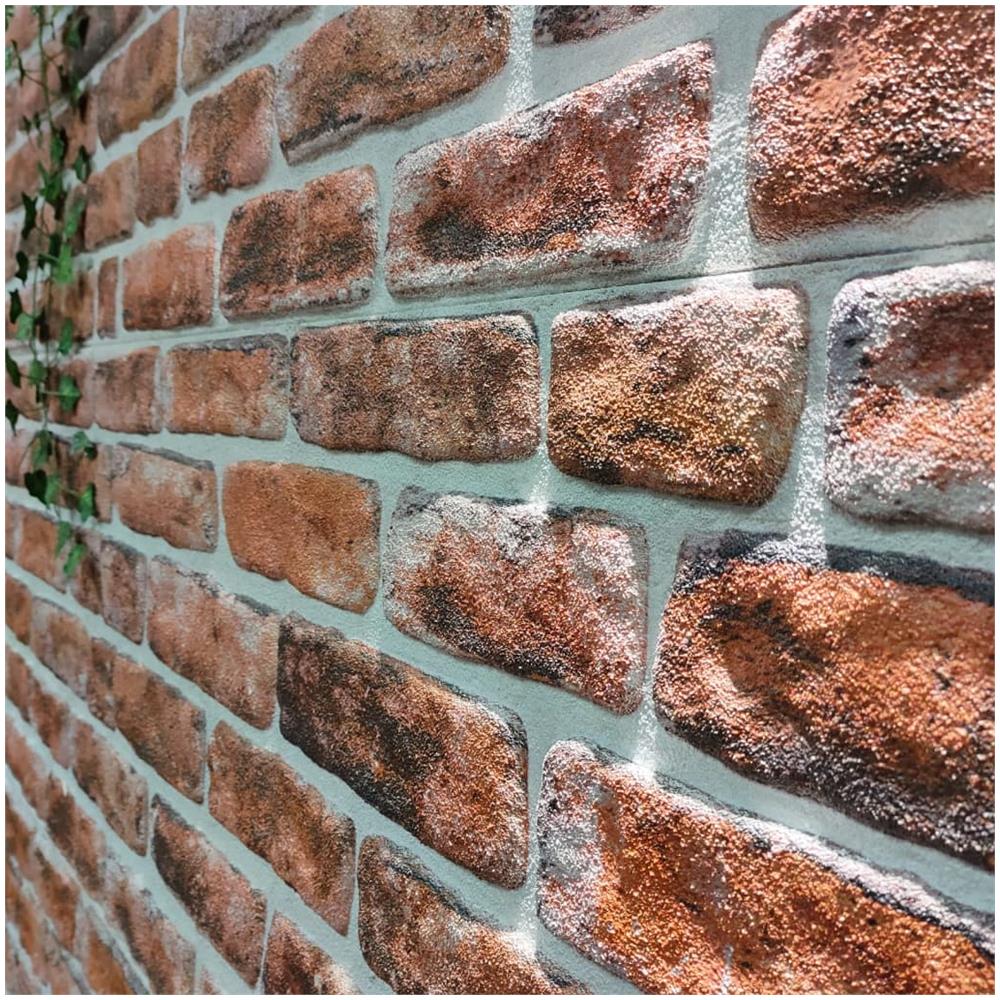 Pannelli Murali 3d Con Design A Mattoni Marrone Scuro 10 Pz Eps - Foto 2