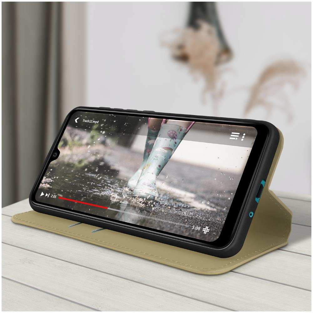 Custodia Folio Wiko Y62 E Y62 Plus Portafoglio Supporto Video Beige - Foto 2