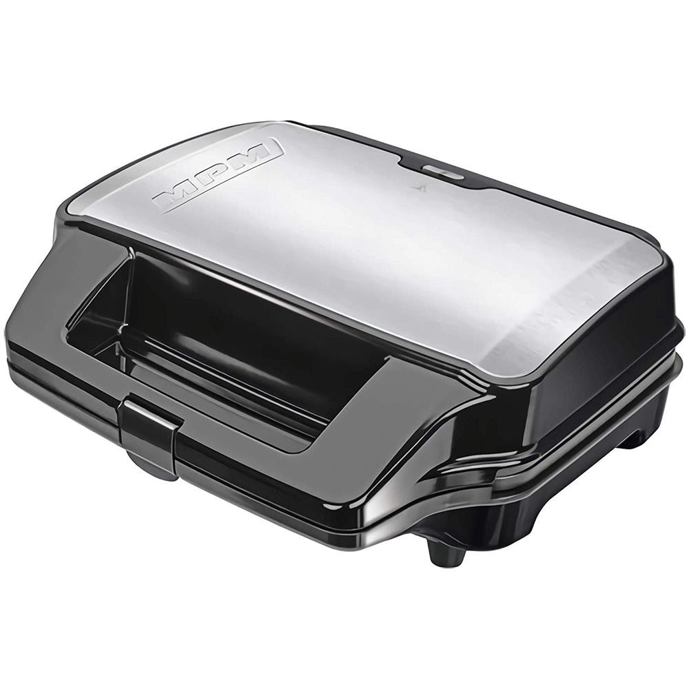 MOP-23M Sandwichtoaster / Wafflemaker / Grill 3 in 1 Potenza 900 W con Piastre Intercambiabili - Nero / Argento - Foto 2