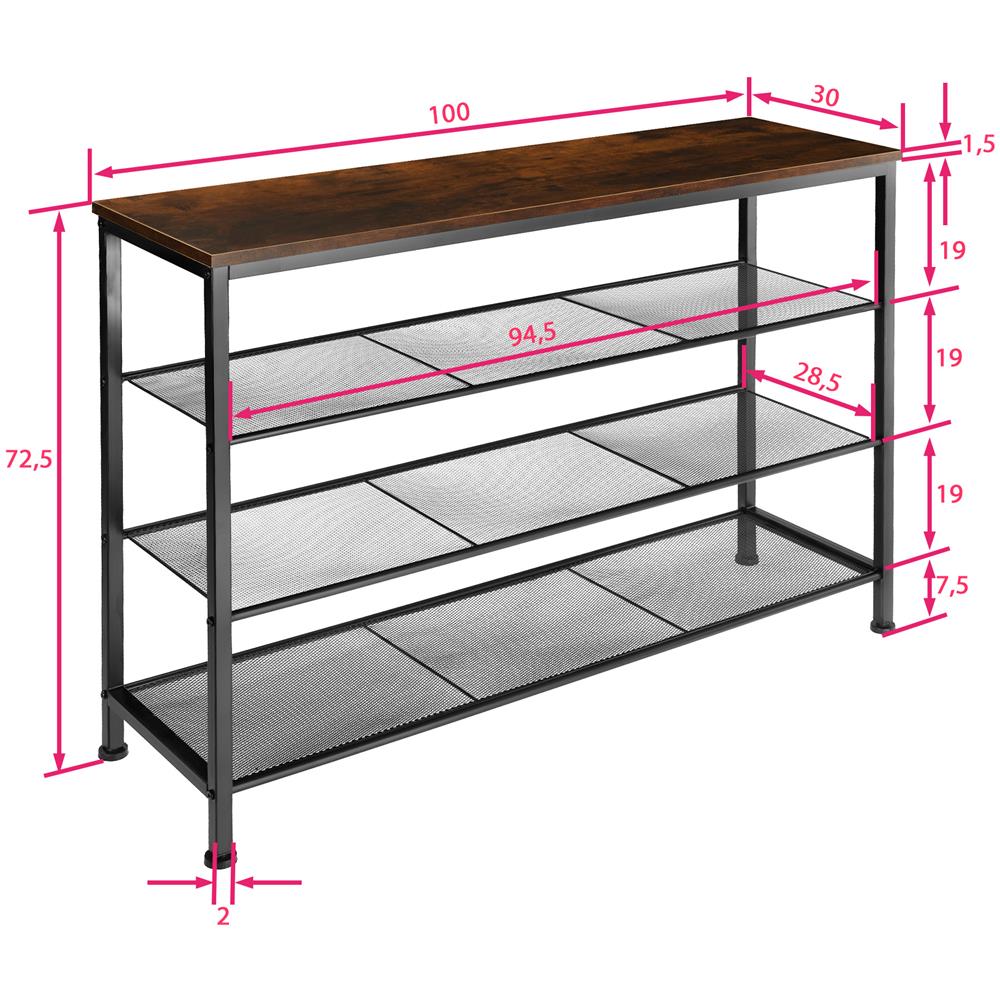 Scarpiera Portsmouth 100 X 30,5 X 72,5 Cm - Industriale Scuro - Foto 2
