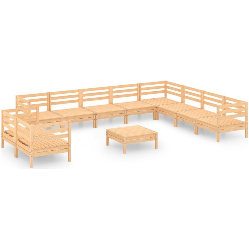Set Salotto da Giardino 11 pz in Legno Massello di Pino - Foto 2