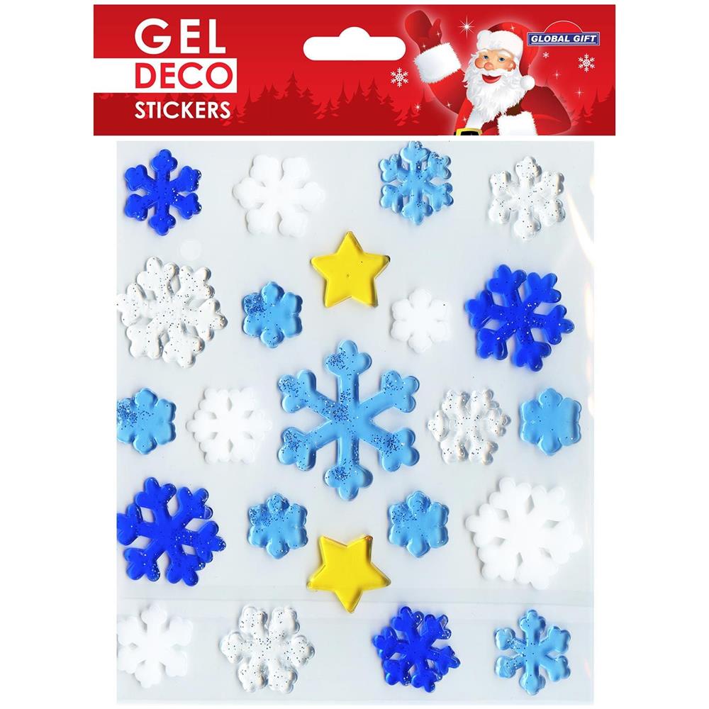 Adesivi Natalizi In Gel Per Finestre - Fiocchi Di Neve - Foto 1