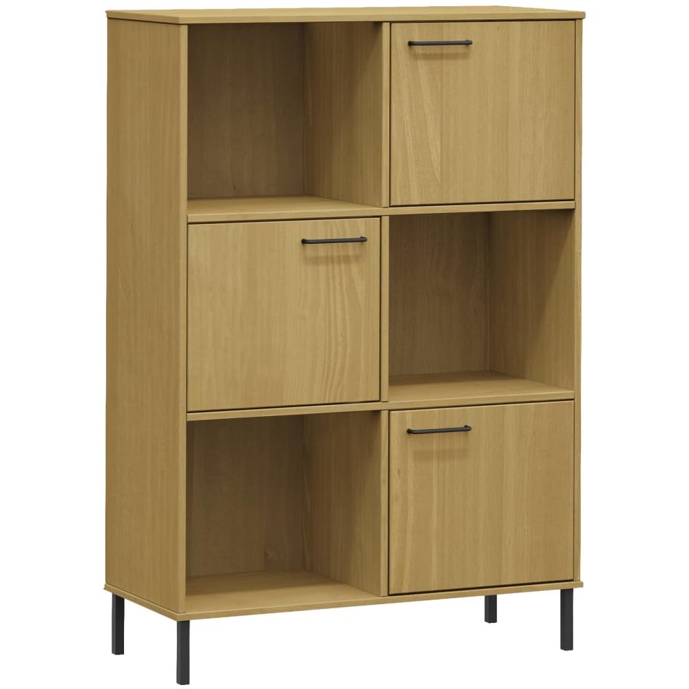 Libreria Con Gambe Metallo Marrone 90x35x128,5 Cm Massello Oslo - Foto 2
