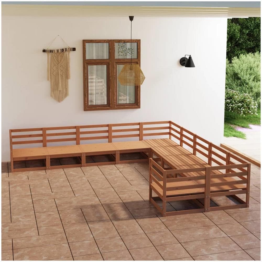 Set Divani da Giardino 10 pz in Legno Massello di Pino - Foto 1