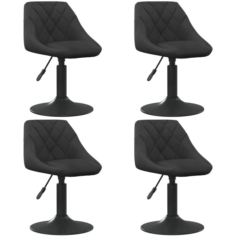 Sedie Da Pranzo Girevoli 4 Pz Nere In Velluto - Foto 1