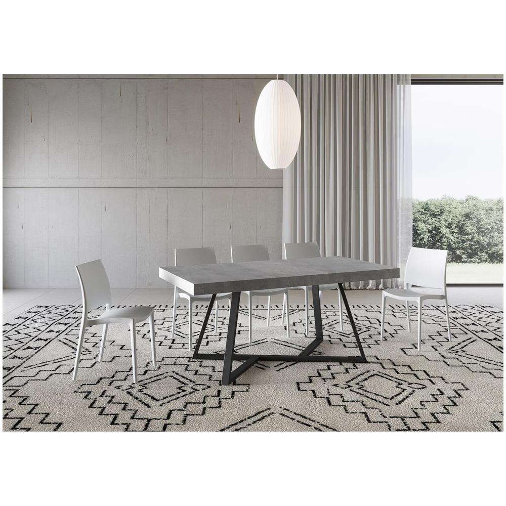 Tavolo allungabile 90x180/284 cm Booster cemento gambe antracite - Foto 2