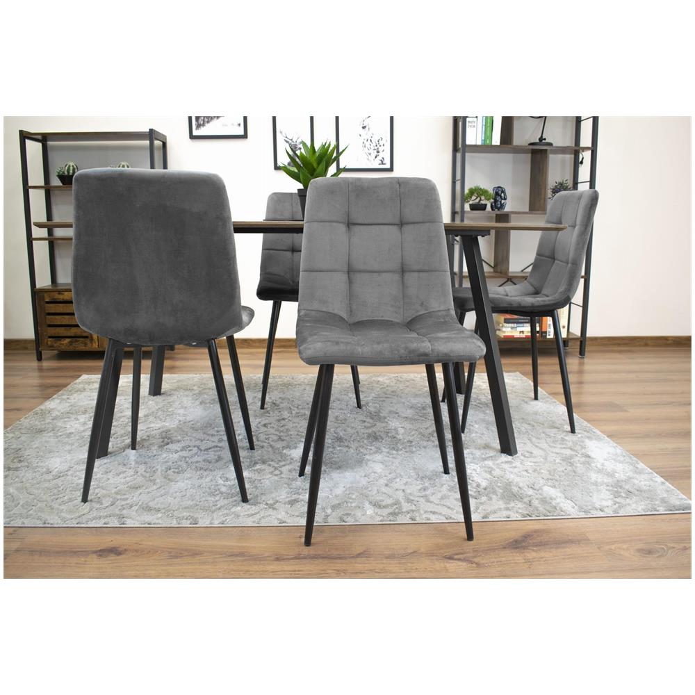 PYRA CHAIR Sedia in velluto grigio scuro dal design moderno per il soggiorno - Foto 10