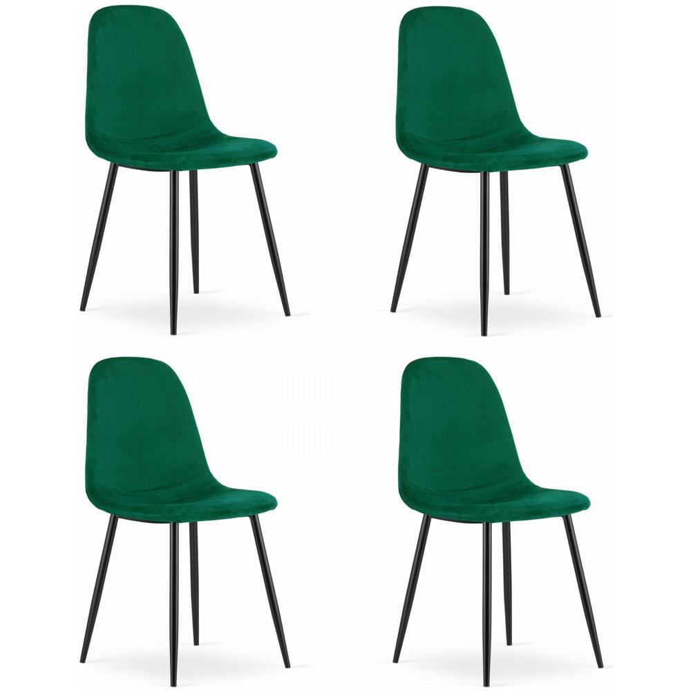 Sedia COMO - Design ergonomico in velluto verde scuro x 4 - Foto 1