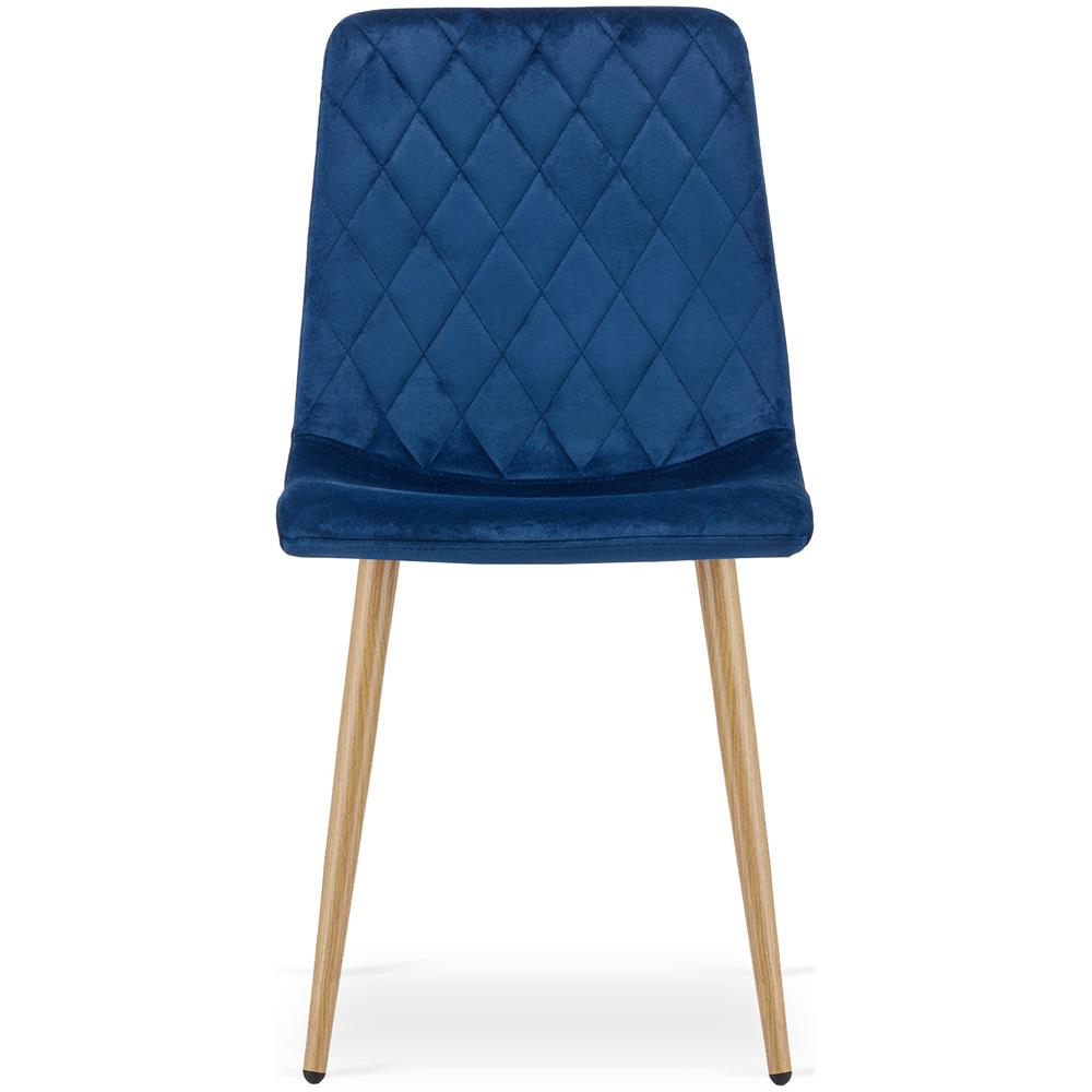 Sedia TURIN - Velluto blu navy con gambe color legno x 1 - Foto 2