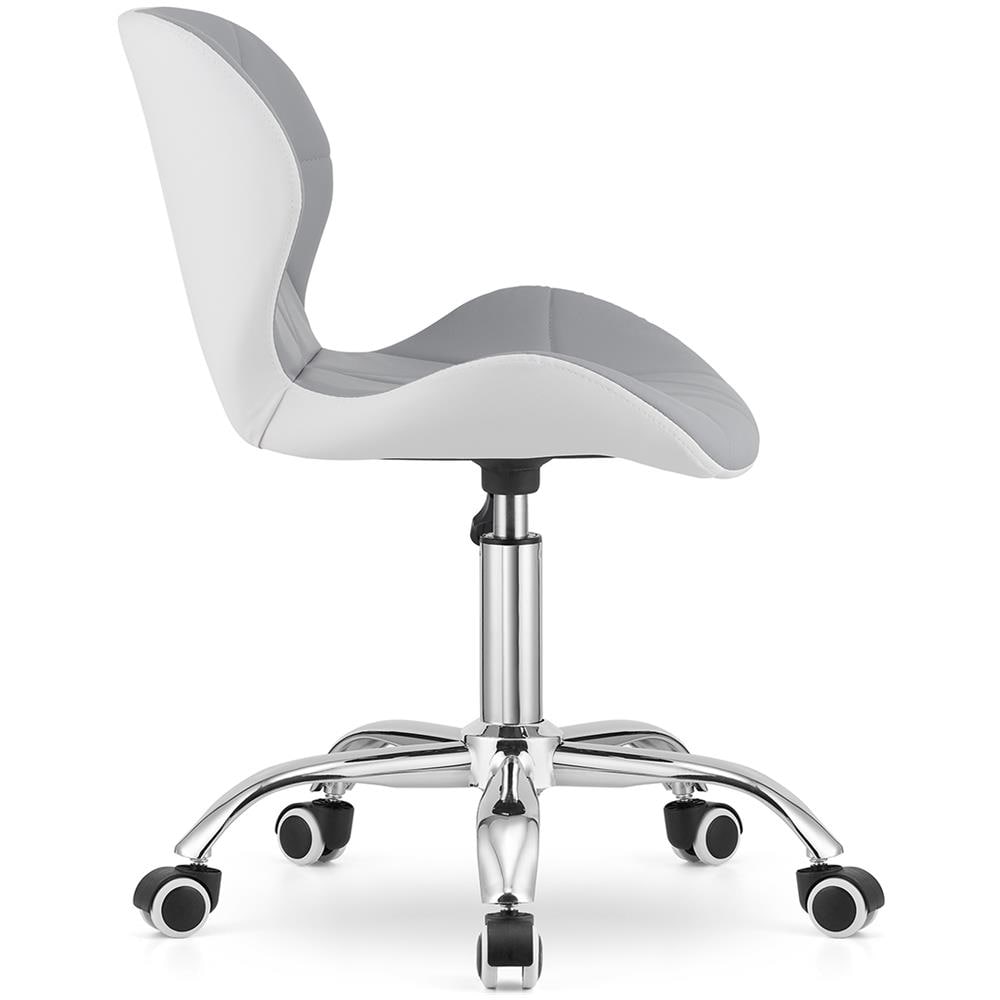 Sedia da ufficio ergonomica Avola, ecopelle, altezza regolabile, grigio /bianco, carico massimo 110 kg - Foto 2