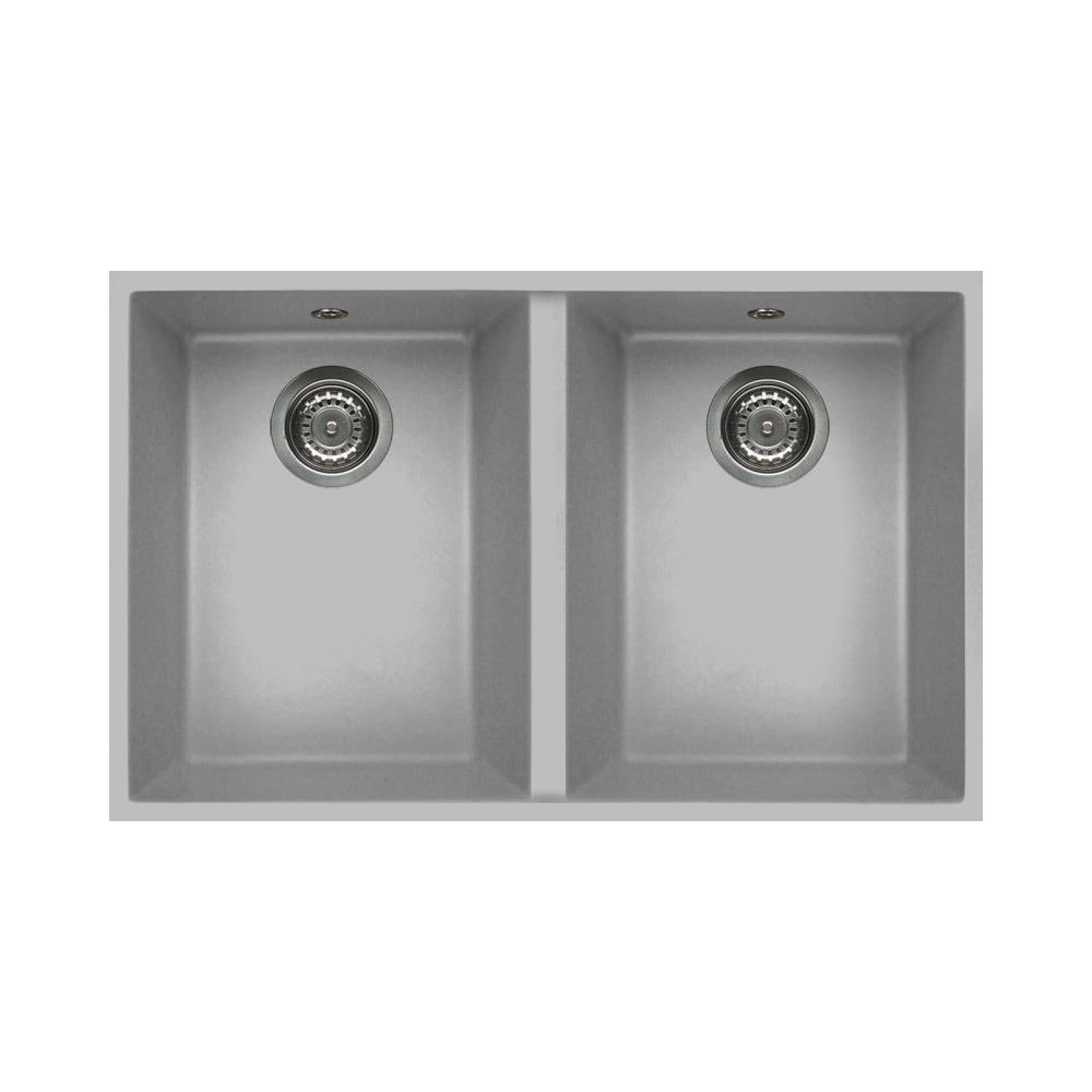 Lavello Serie Quadra 340 LMQ34079BSC 2 Vasche Sottotop con Troppo Pieno, Materiale Metaltek, Finitura Aluminium, Misura incasso 73 x 42 cm, Larghezza 77 cm, Profondità 46 cm, Profondità vasche 22 cm - Foto 1