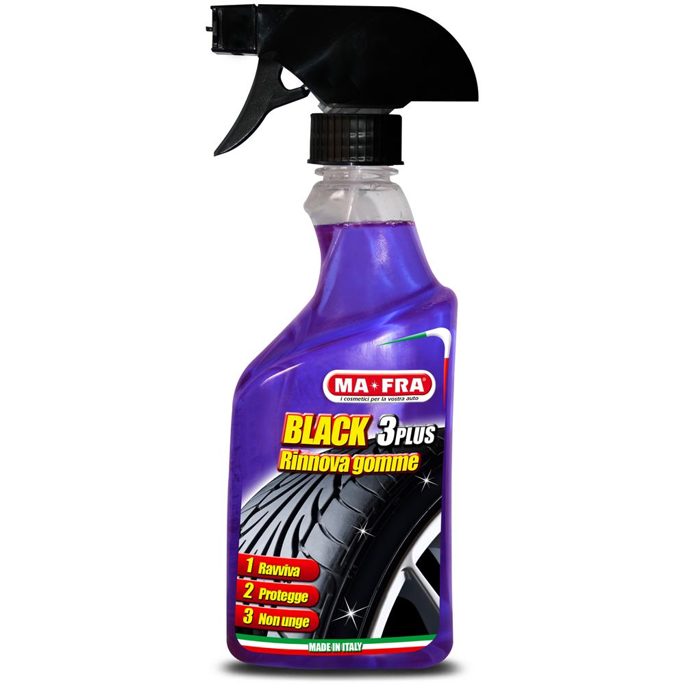 Black 3 Plus Rinnova Protegge Ravviva Lucida Gomme Pneumatico Auto Gomma - Foto 2