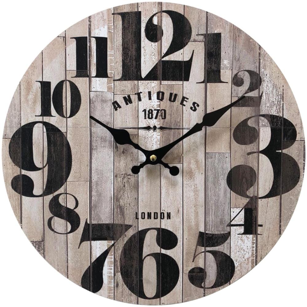 Orologio A Muro Mdf Nero Marrone Cucina Soggiorno 33,8x33,8x4 - Foto 1