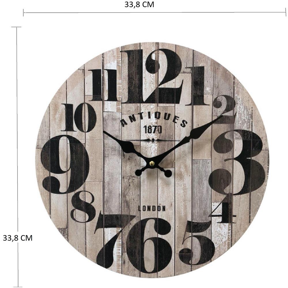 Orologio A Muro Mdf Nero Marrone Cucina Soggiorno 33,8x33,8x4 - Foto 2