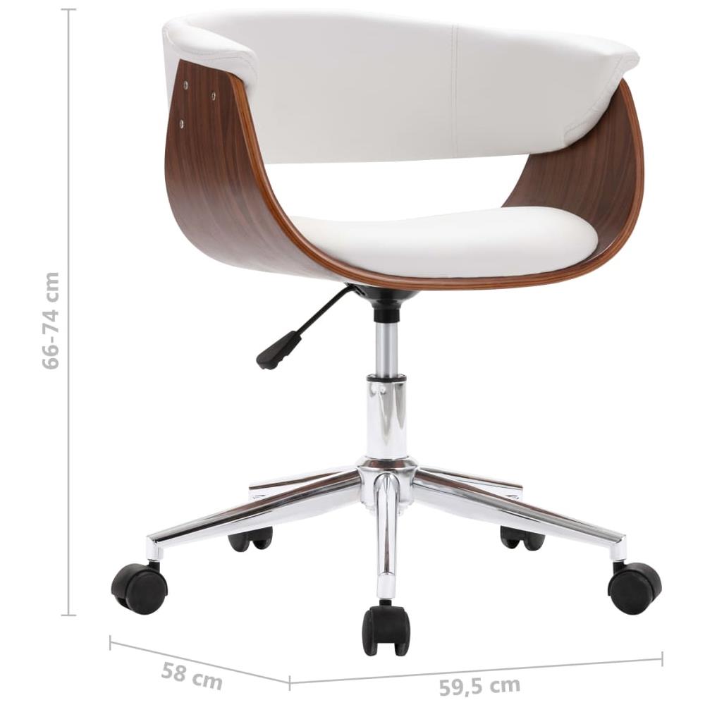 Sedie Da Pranzo Girevoli 6 Pz Bianche In Similpelle - Foto 8