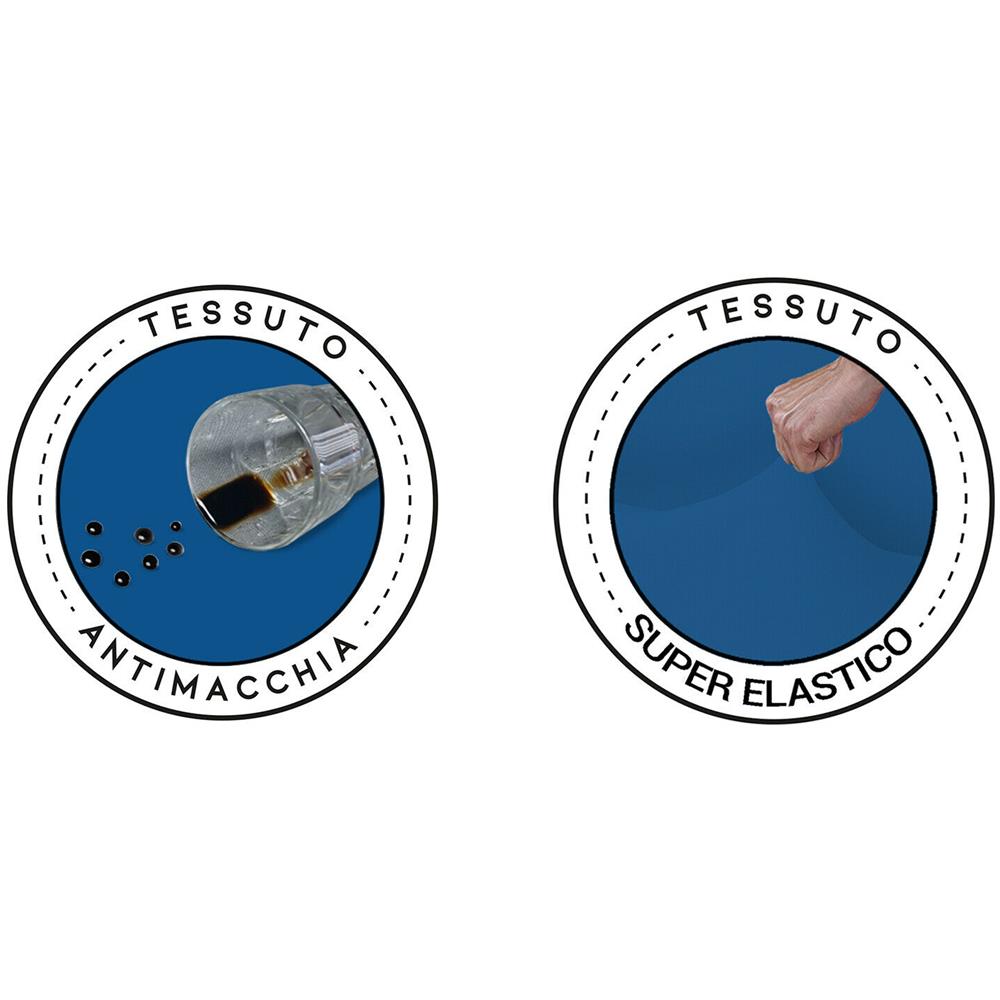 Copridivano Elasticizzato Antimacchia Con Braccioli Sagomati Made In Italy - 3 Posti Estensibile Da 150 A 200 Cm Azzurro - Foto 2