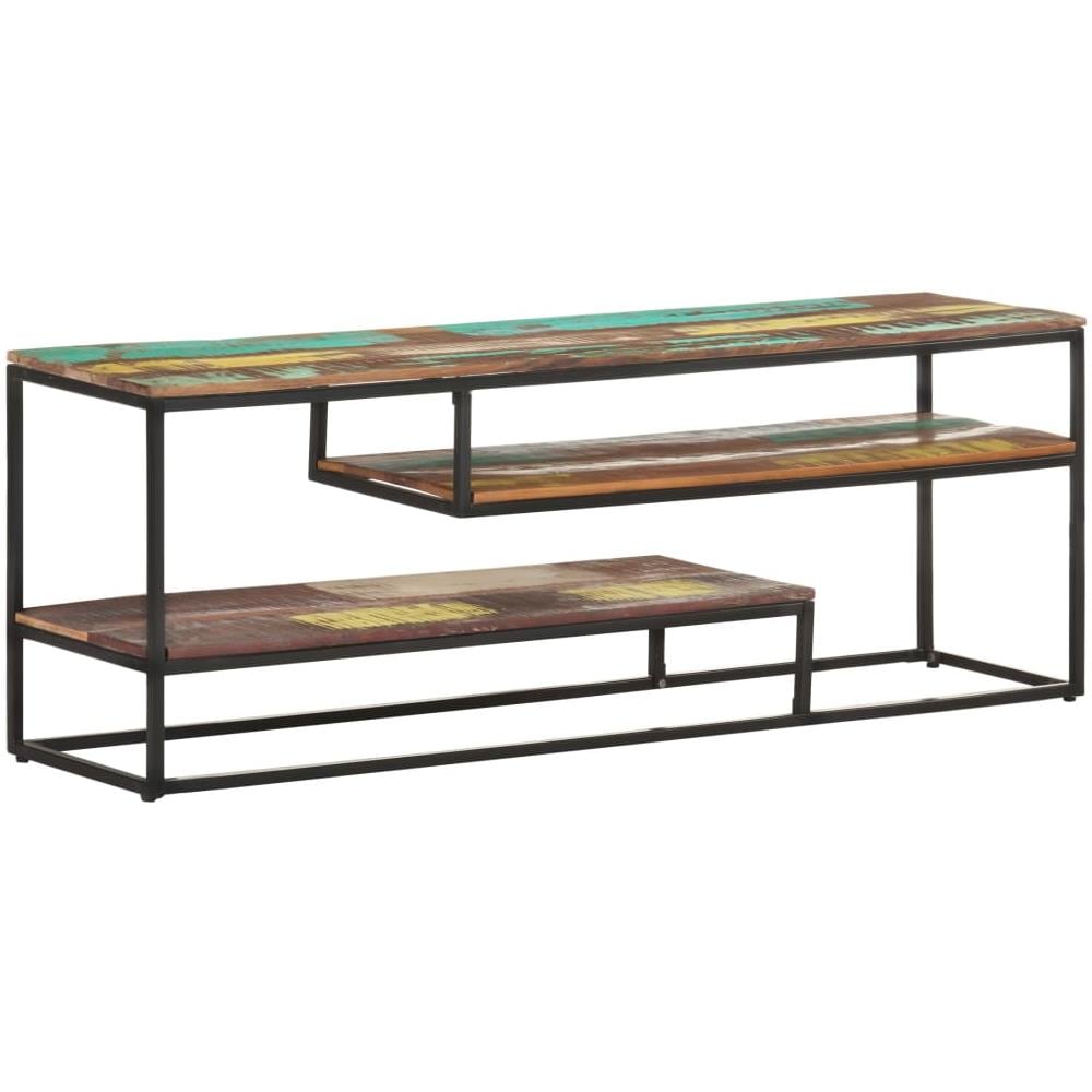 Mobile Porta TV 130x30x45 cm in Legno Massello di Recupero - Foto 1