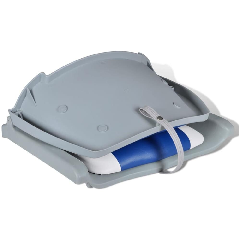 Sedili per Barca 2 pz Pieghevoli Cuscino Blu-Bianco 41x51x48 cm - Foto 2