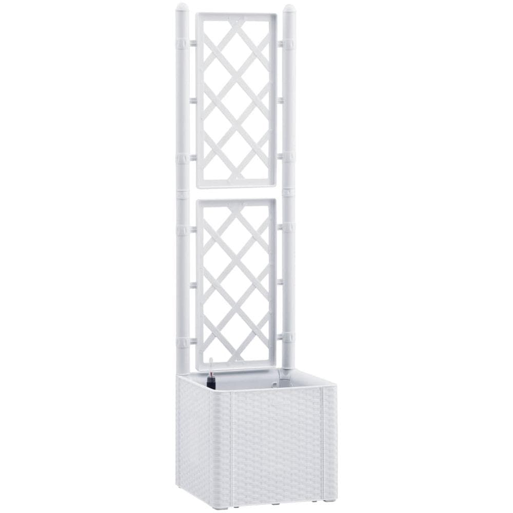 Letto Rialzato da Giardino con Graticcio e Irrigazione Bianco - Foto 1