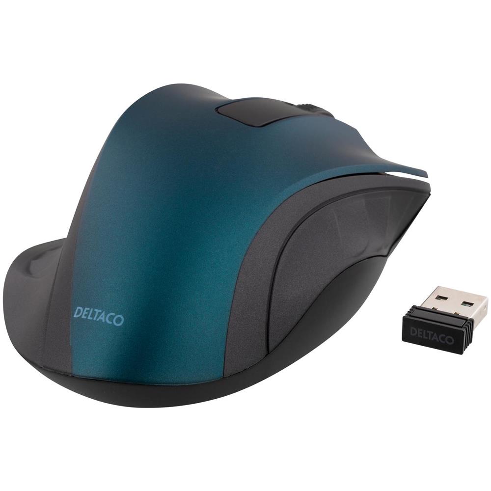 Mouse Ottico Wireless 2,4 Ghz, 3 Pulsanti Con Scorrimento, Blu - Foto 2