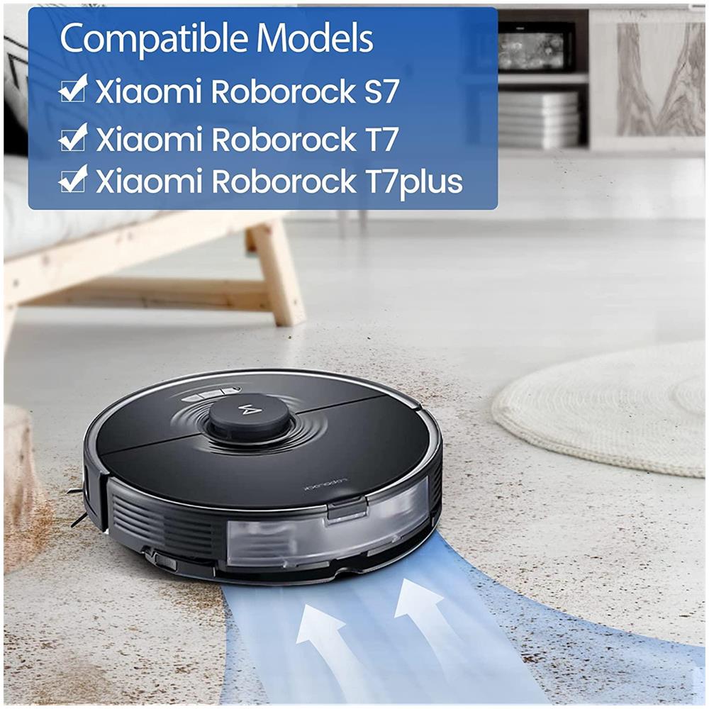 Kit Di Accessori Per Xiaomi Roborock S7 / T7 Series 14 Parti, 4 Panni Per Scopa, 4 Filtri Hepa, 6 Spazzole Per Bordi - Foto 2