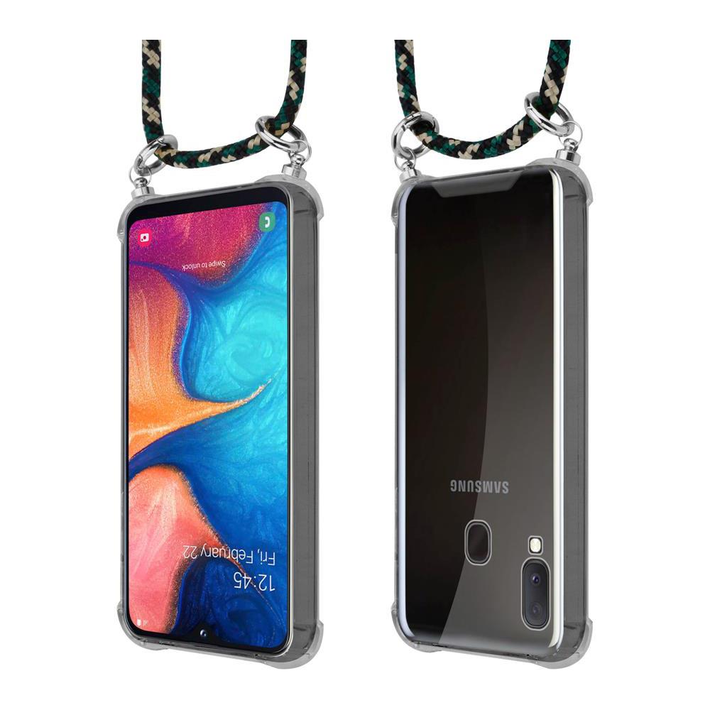 Catena Di Telefoni Cellulari Compatibile Con Samsung Galaxy A20e In Camouflage - Coperchio Protettivo In Silicone Con Anelli D'argento, Cinturino In Corda E Custodia Staccabile - Foto 8