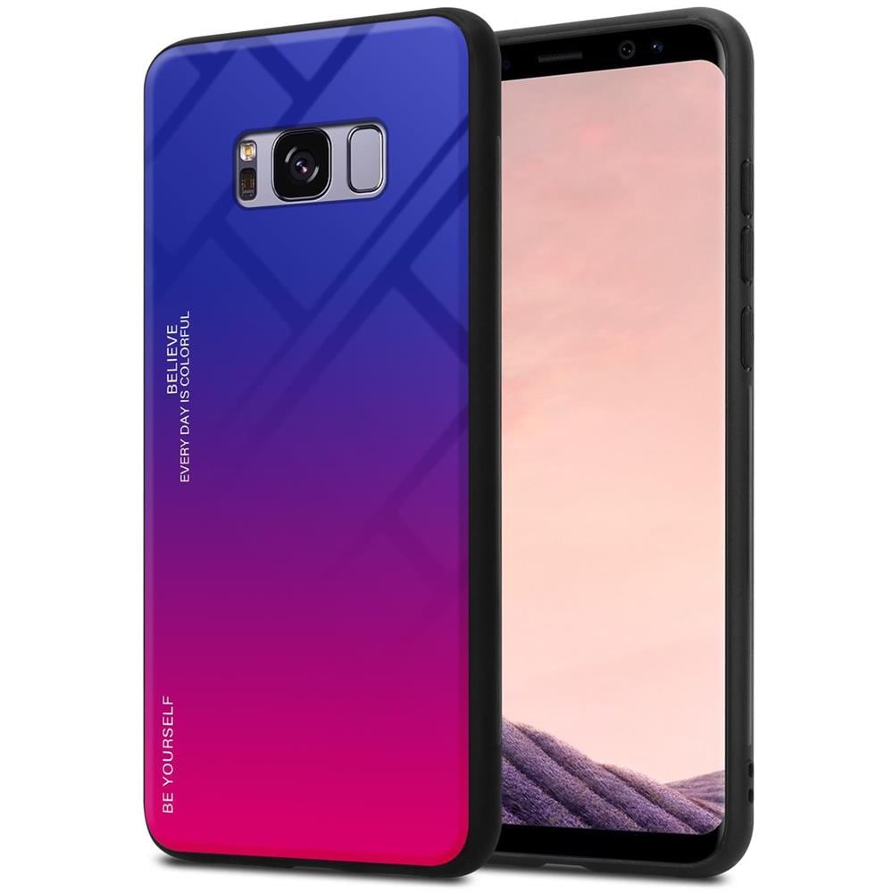Custodia Compatibile Con Samsung Galaxy S8 Plus In Viola - Rosso - Coperchio Protettivo Bicolore In Vetro Temperato E Silicone Tpu - Foto 1