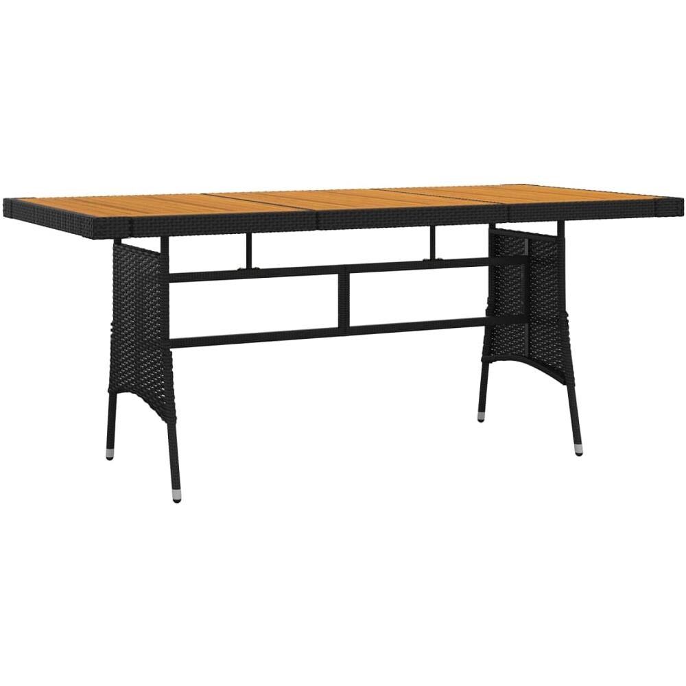 Set Da Pranzo Per Esterni 7 Pz In Polyrattan Nero - Foto 2