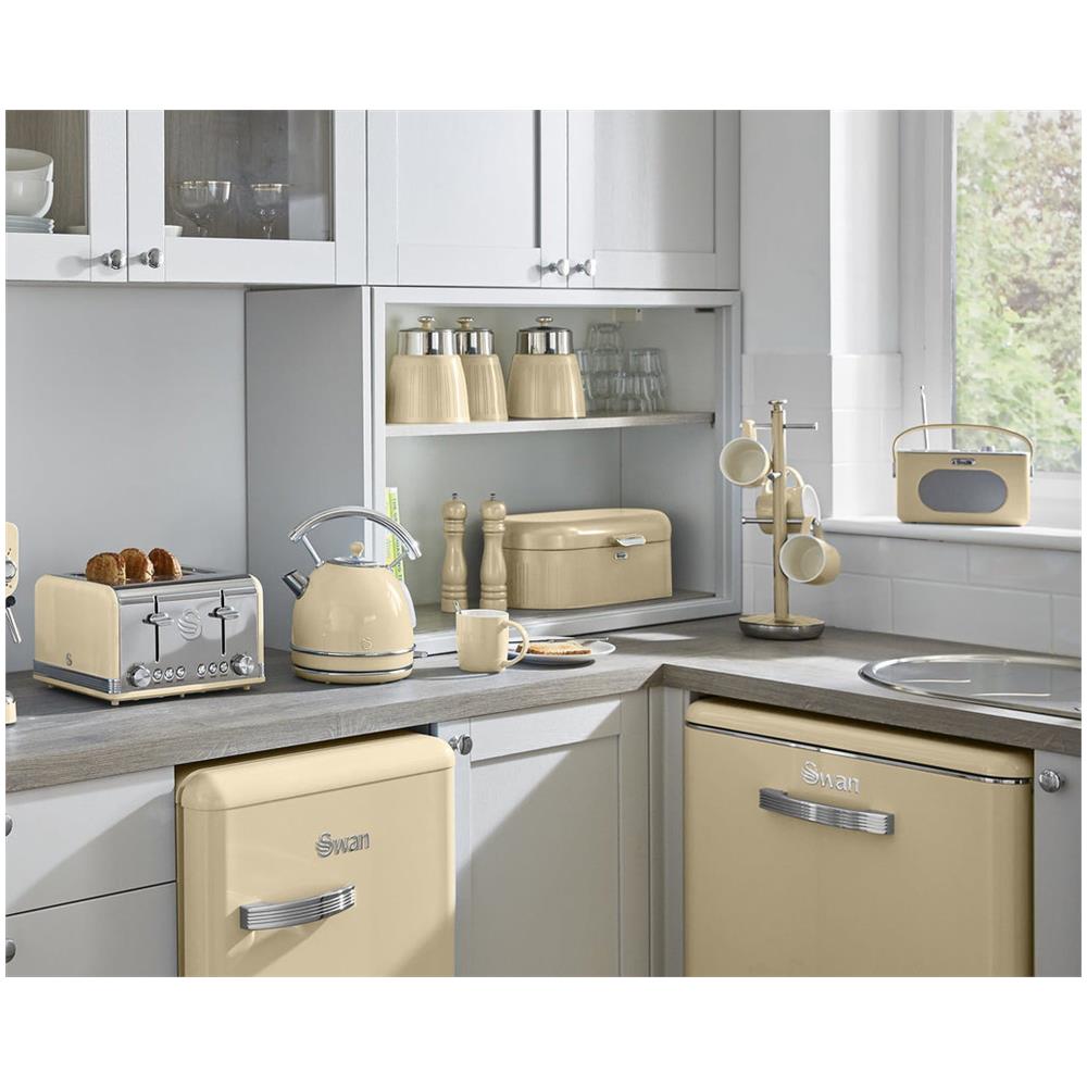 Swka1024cn Retro Set Di 3 Barattoli Cucina Da 1,2 L, Ermetico Té, Spezie, Design Vintage Crema - Foto 2