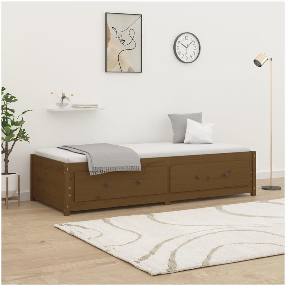 Dormeuse Marrone Miele 90x200 Cm In Legno Massello Di Pino - Foto 1