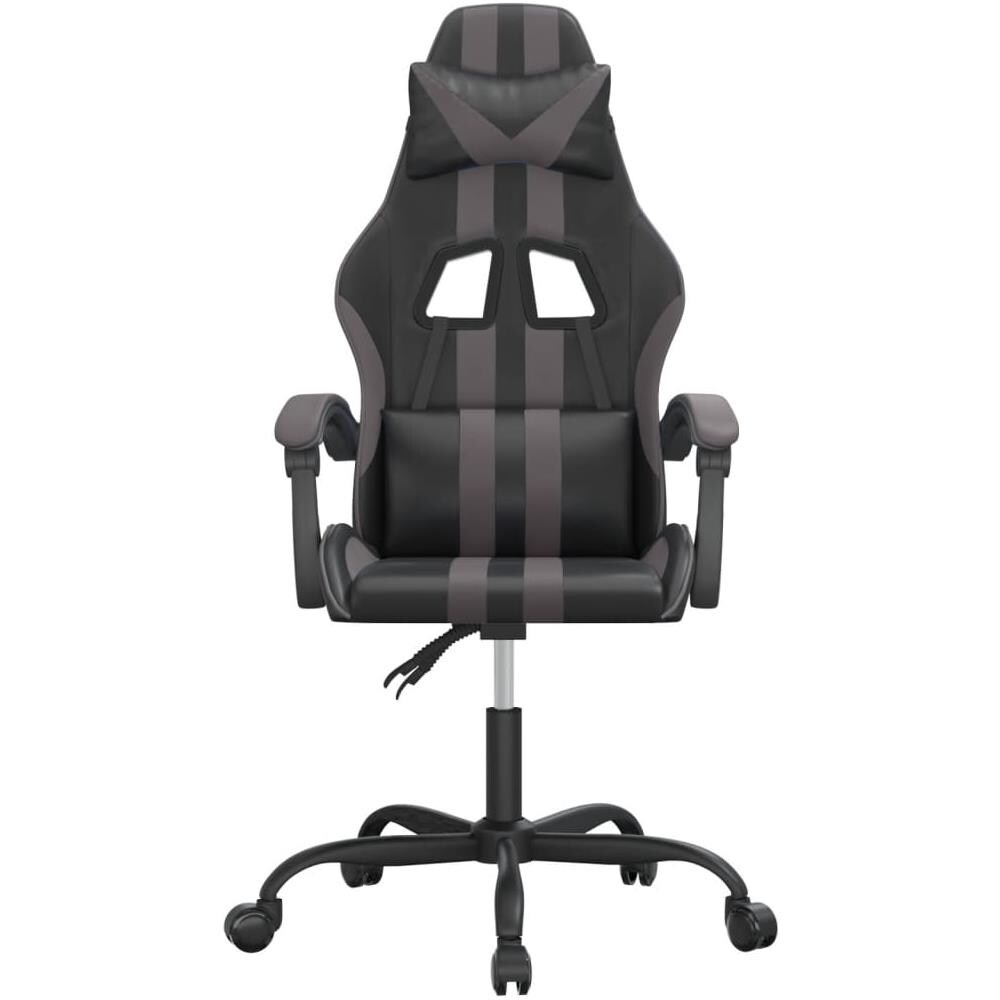 Sedia Da Gaming Girevole Nera E Grigia In Similpelle - Foto 3