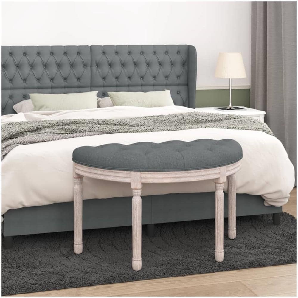 Panca Grigio Scuro 81,5x41x49 Cm In Tessuto - Foto 1