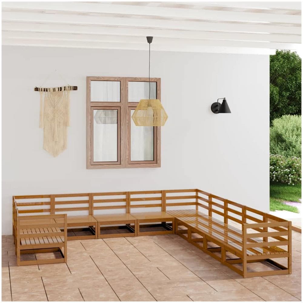 Set Divani da Giardino 11 pz in Legno Massello di Pino - Foto 1