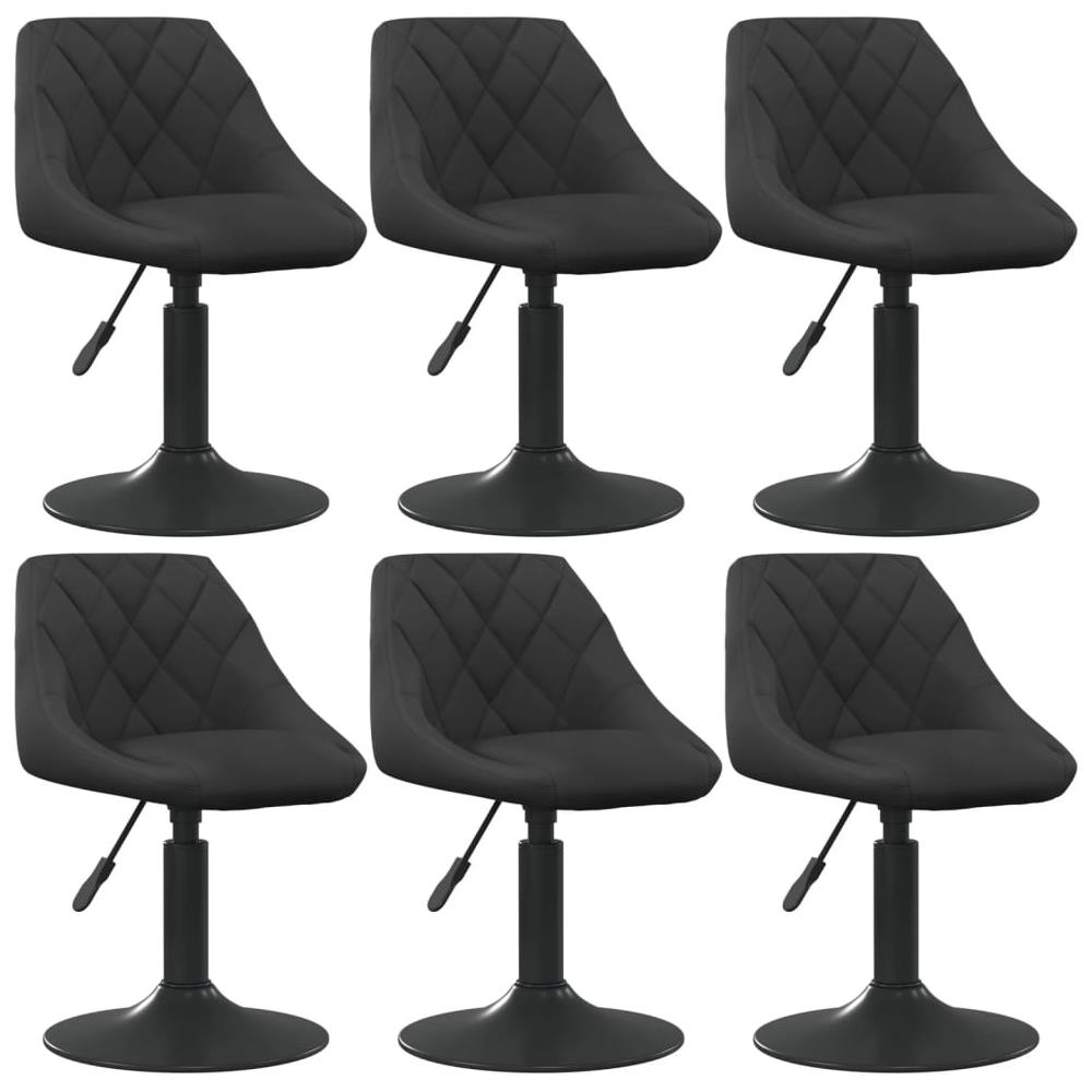 Sedie Da Pranzo Girevoli 6 Pz Nere In Velluto - Foto 1