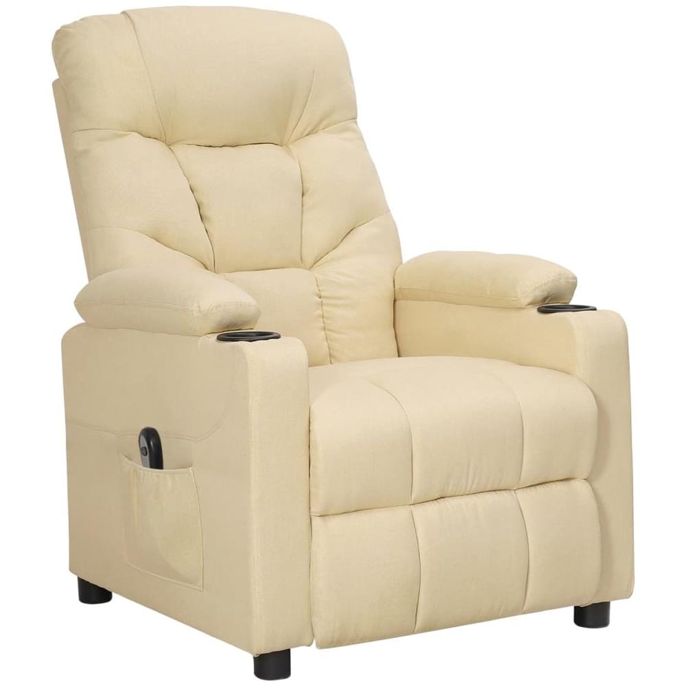 Poltrona Elettrica Reclinabile Crema In Tessuto - Foto 2