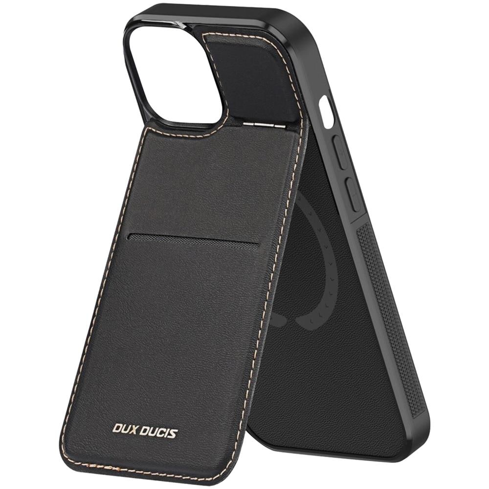 Cover Magsafe Per Iphone 15 Portacarte Blocco Rfid Dux Ducis Rafi Nera - Foto 5
