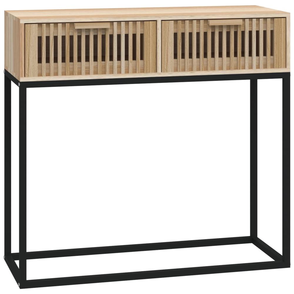 Tavolino Consolle 80x30x75 Cm Legno Multistrato E Ferro - Foto 2