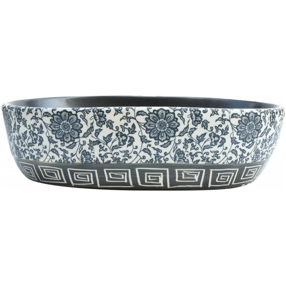 Lavabo Da Appoggio Nero E Blu Ovale 47x33x13 Cm Ceramica - Foto 3