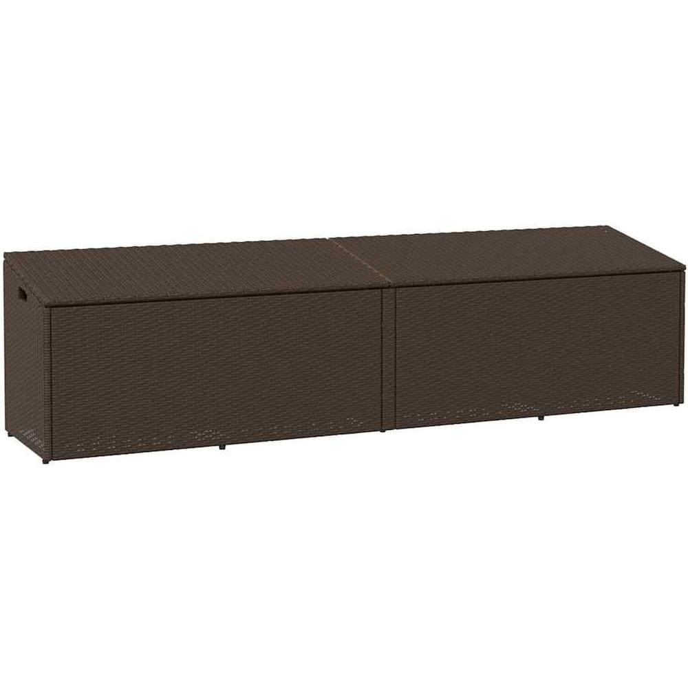 Baule da Giardino Marrone 220x50x58 cm in Polyrattan - Foto 1