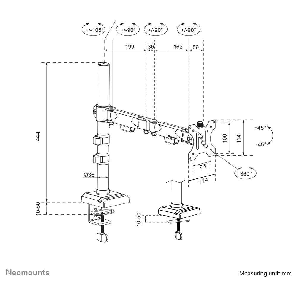 DS60-600BL1 Braccio per monitor 10-32" - Quick-fix - 180°-stop - Foto 16