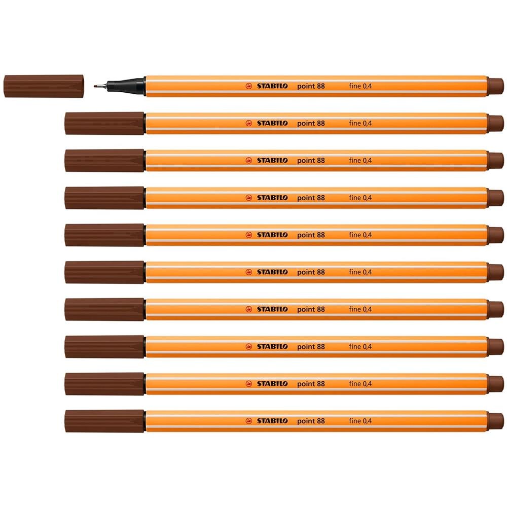 point 88 - Fineliner - Confezione da 10 - Bruno - Foto 1