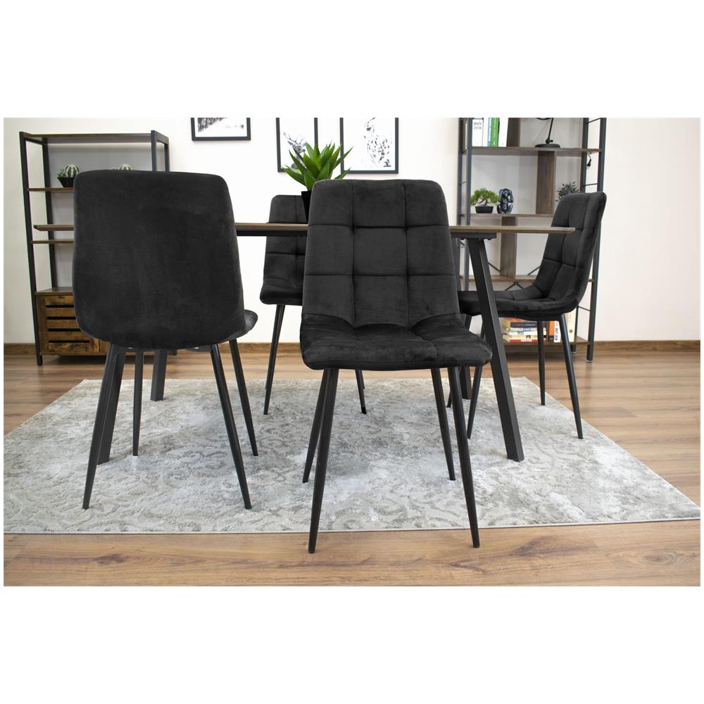 Sedia Valora PYRA in velluto nero dal design moderno per il soggiorno - Foto 10