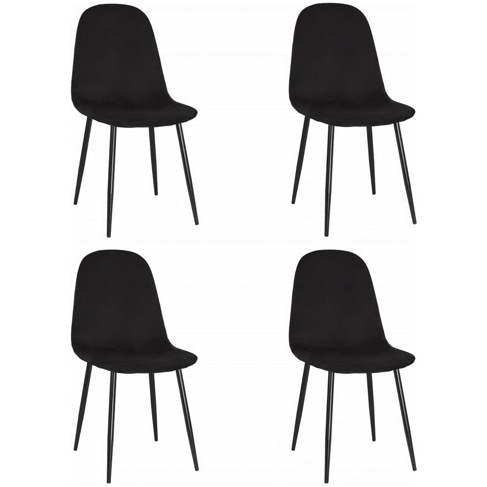 Sedia COMO - Sedie da pranzo ergonomiche in velluto nero x 4 - Foto 1